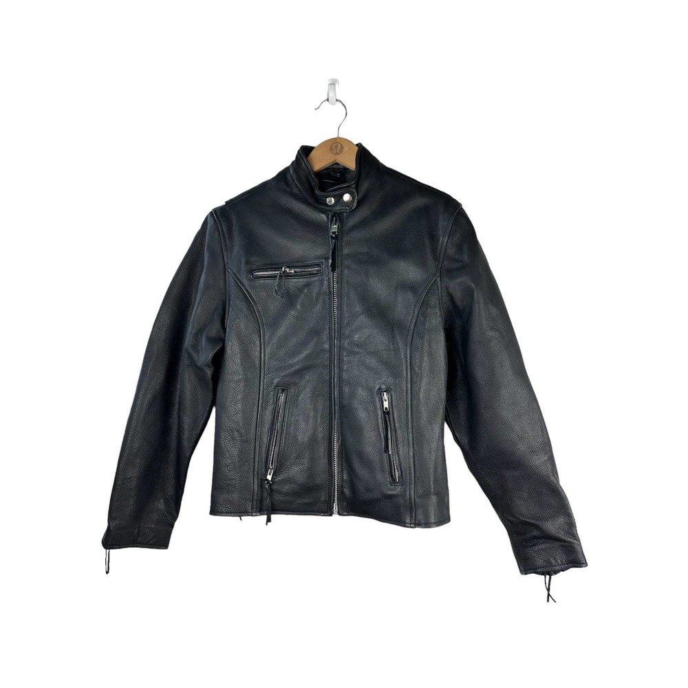 Wilsons Leather Open Road Moto Thinsulate Liner Biker Jacket Black Small Medium - Picture 2 of 9